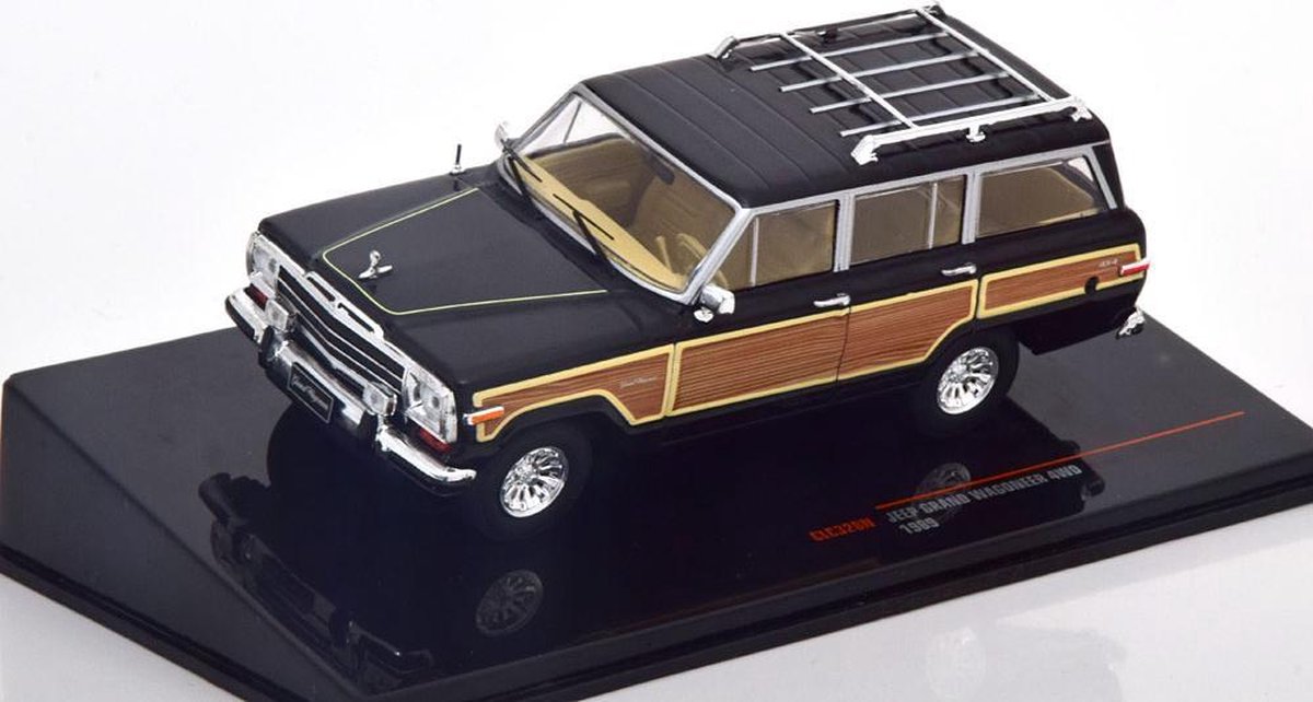Jeep Grand Wagoneer 4WD 1989 Zwart / Bruin 1-43 Ixo Models