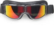 CRG zwart leren cruiser motorbril multi kleur glas