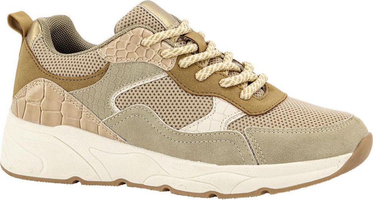 Graceland Dames Cappuccino sneaker goud - Maat 38