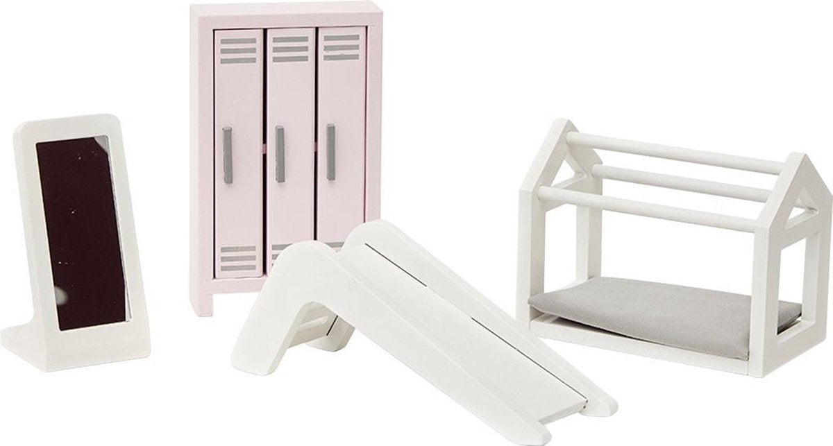 Byastrup Houten Poppenhuis Speelkamer 4-delig Wit