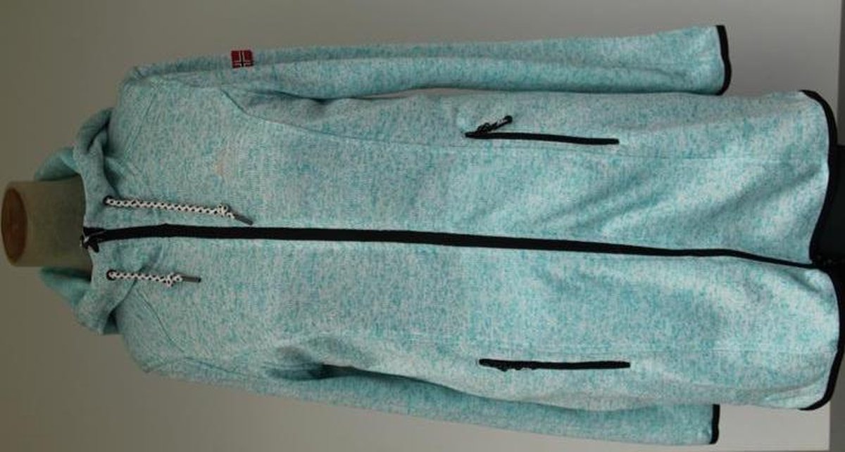 Nordberg dames vest lang Nora turquoise gemeleerd - maat S