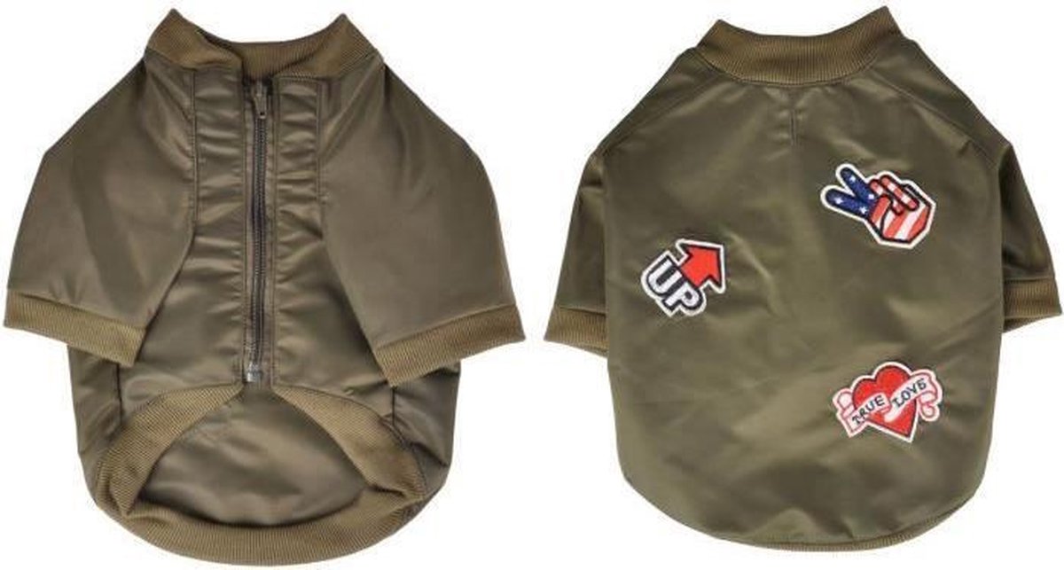 Mike jas - Polyester - 40 cm - Khaki - Met topjes - Voor hond