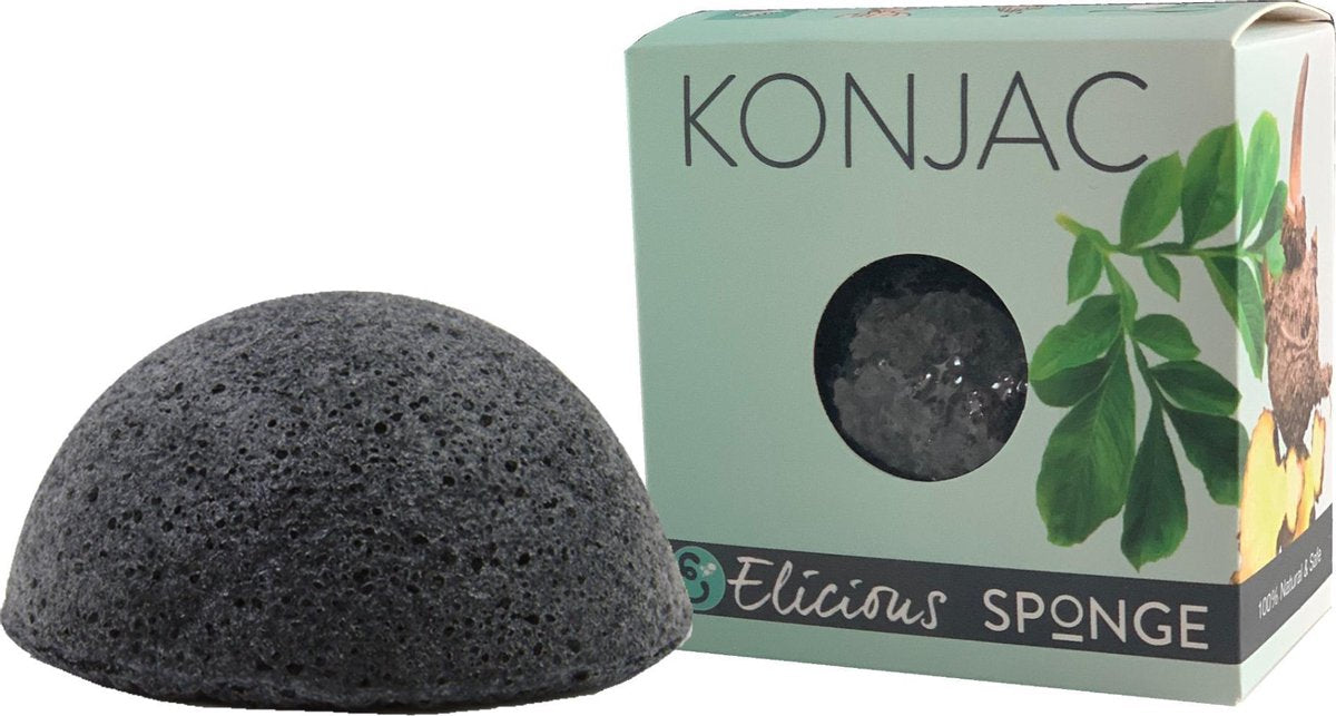 Elicious Konjac gezichtsspons met Charcoal