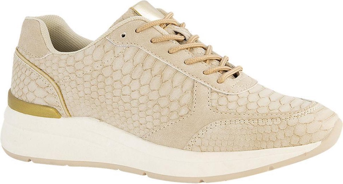 Graceland Dames Beige sneaker slangenprint - Maat 37