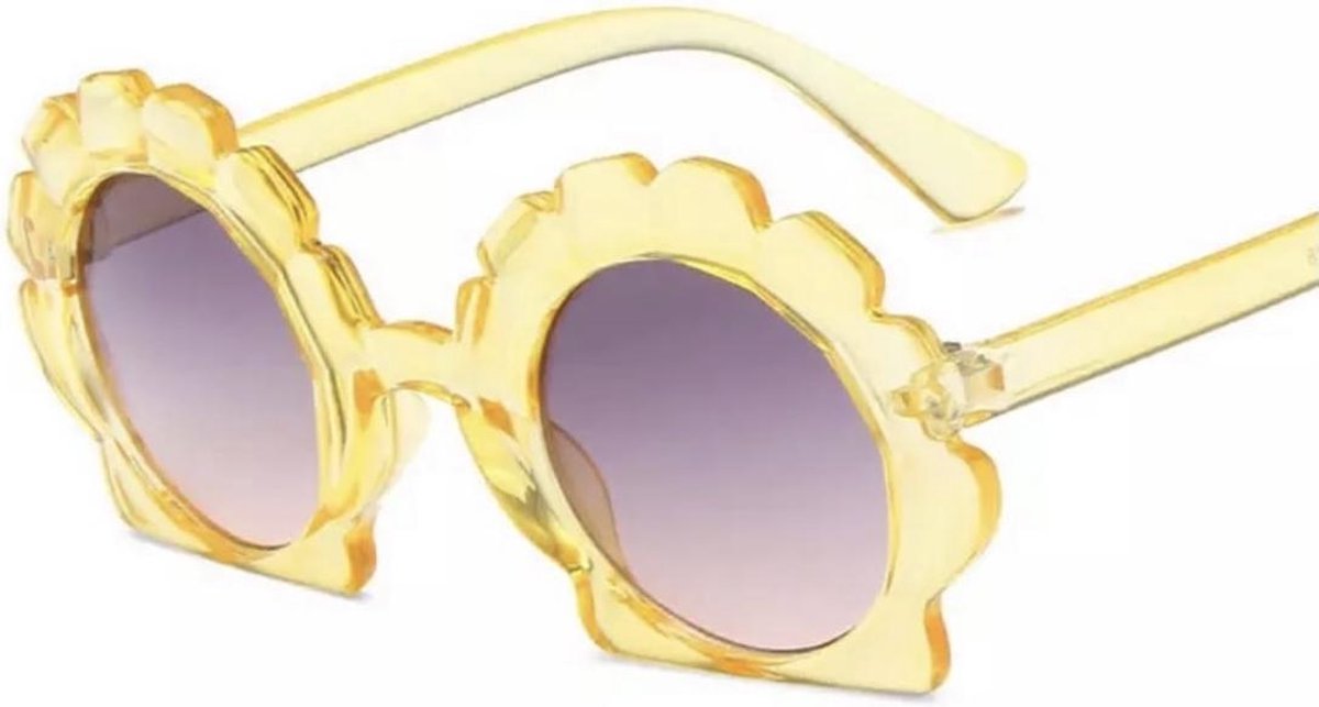 SIIDDS kinderzonnebril kids shell transparant geel - kids - zonnebril shell - schelpen - 1-6 jaar - transparant - geel - zomer - zon - collectie 2021 - new collection - mode - fashion - accessoire - baby - dreumes - peuter - kleuter