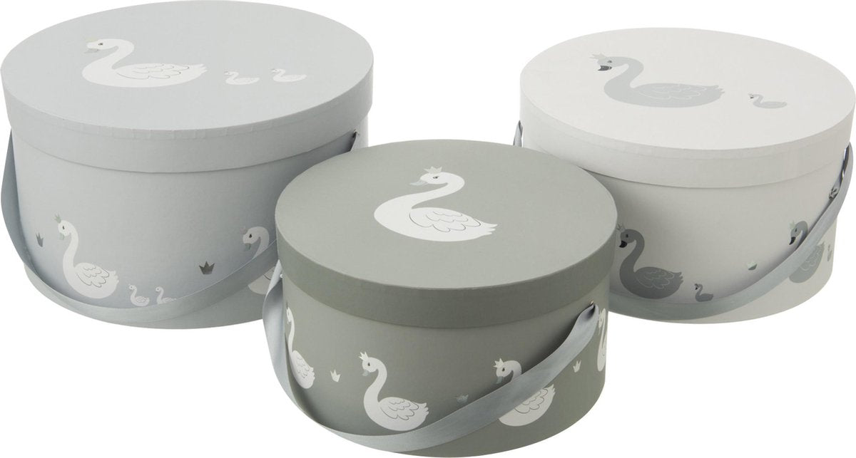 J-Line Set Van 3 Dozen Zwaan Papier Wit/Grijs