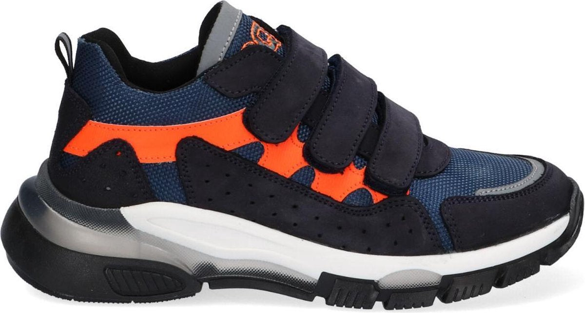 Braqeez 421971-529 Jongens Lage Sneakers - Blauw - Textiel - Klittenband