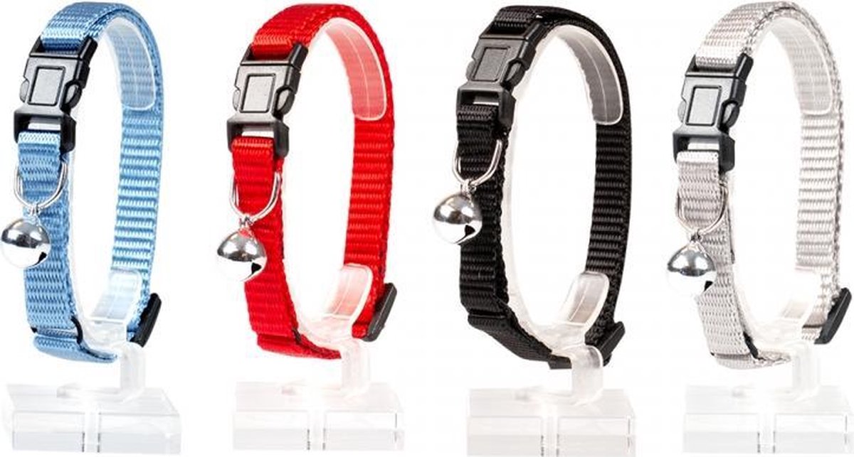 Duvo+ Kattenhalsband uni 1 nylon kleur rood 20-30cm / 10mm