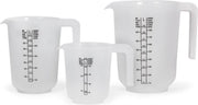 Kunststof maatbekers set transparant 3 stuks 1/0.5/0.25 liter