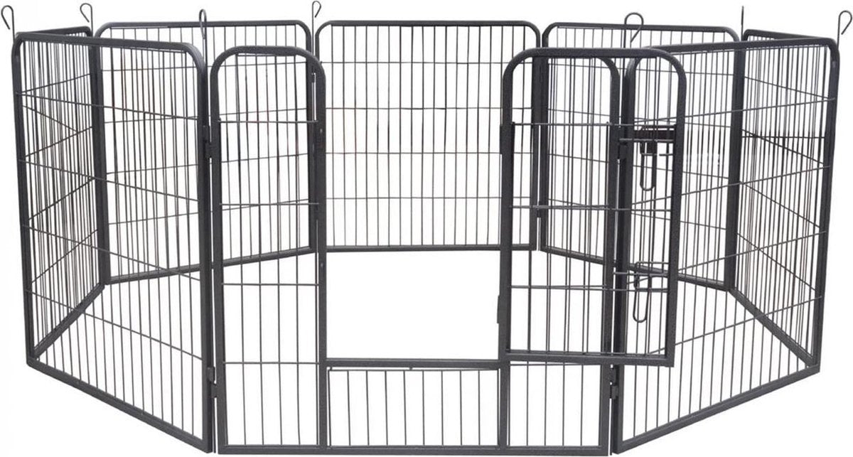 Puppyren 8 delig Zwart Gecoat 640/80cm Hoog