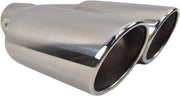 Universeel RVS Sport Look Duplex Uitlaat sierstuk eind tip Massief Ovaal 135 x 63 mm