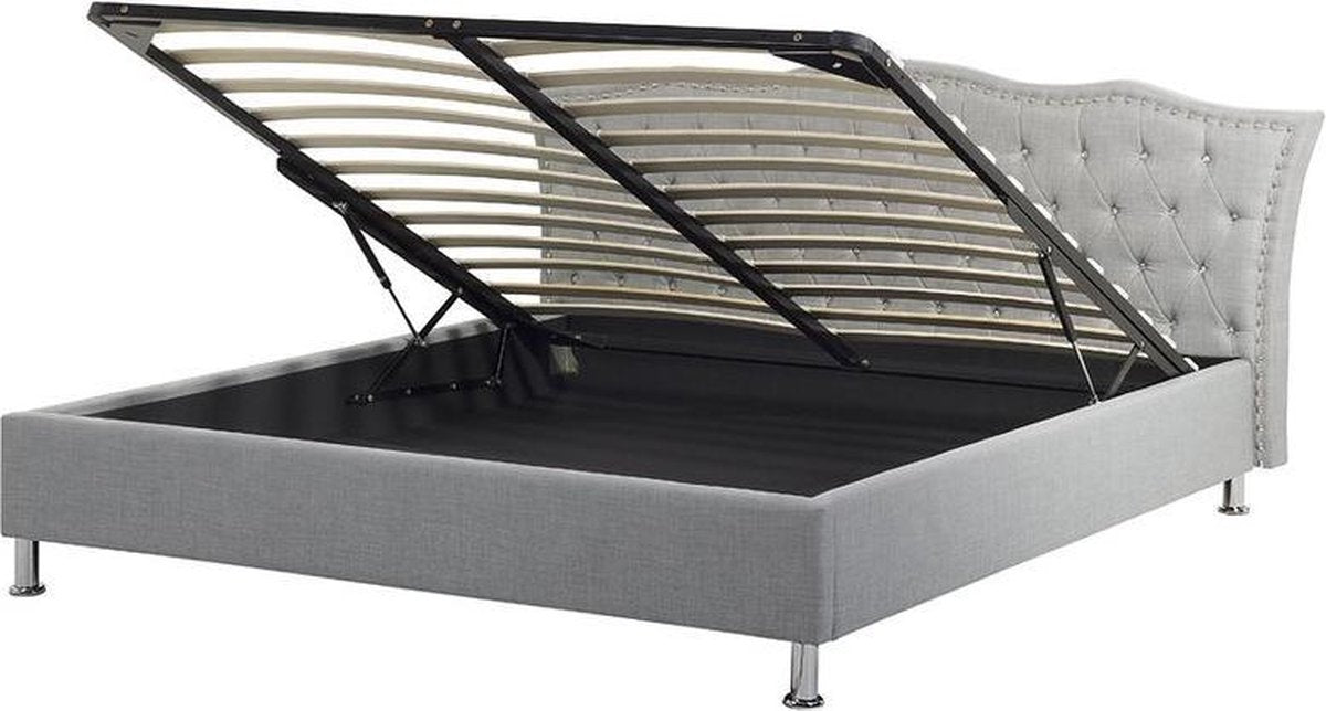 Beliani METZ - Tweepersoonsbed - grijs - polyester
