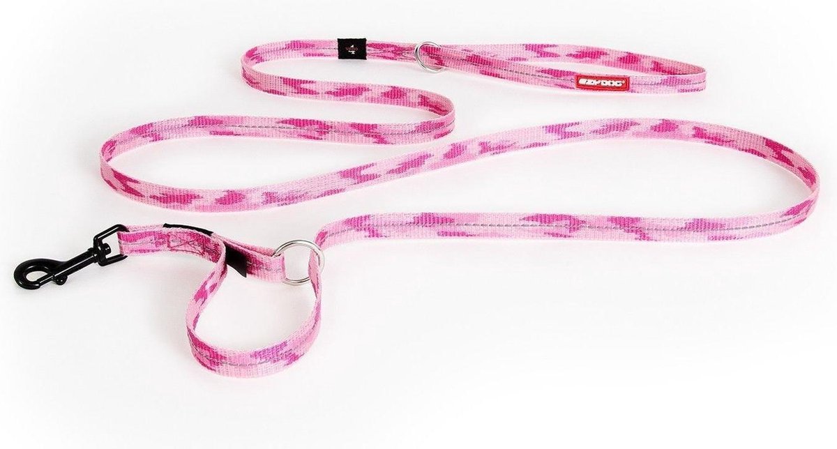 EzyDog Vario 4 LITE - Hondenlijn / riem - 12mm breed - Roze Camouflage
