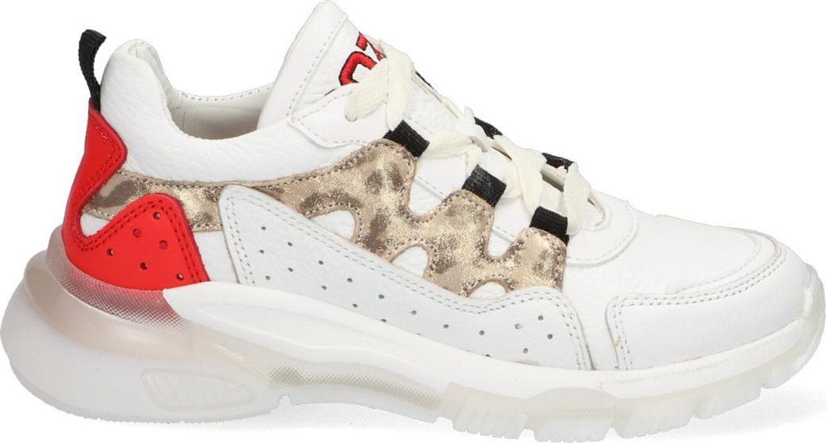 Braqeez Gwen Genna Lage sneakers - Leren Sneaker - Meisjes - Wit - Maat 38