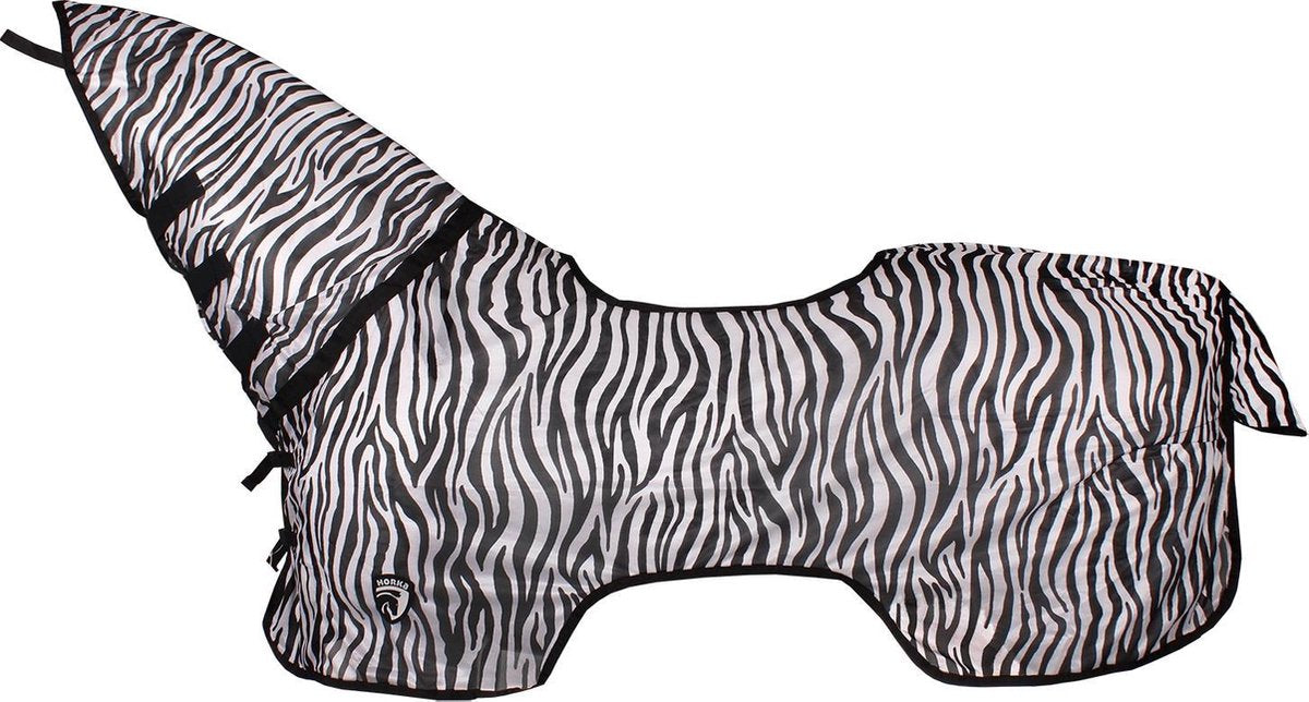 Horka Anti-vliegen Rijdeken Met Hals Zebraprint Maat 115/165