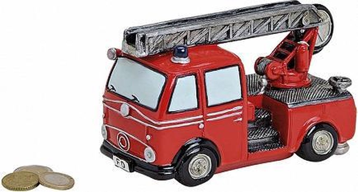 Brandweerwagen spaarpot 16 cm