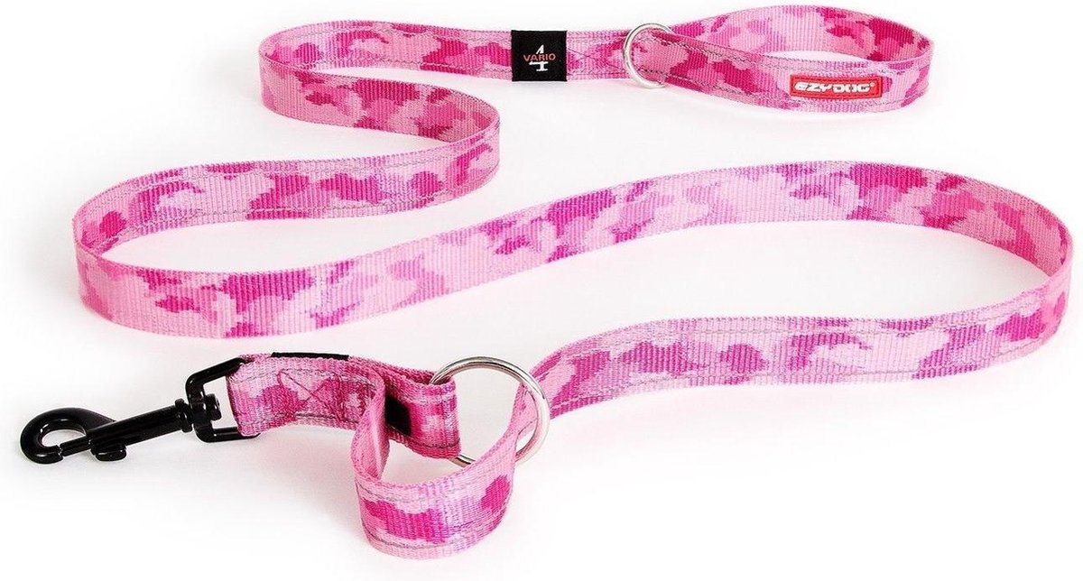 EzyDog Vario 4 - Hondenlijn / riem - 25mm breed - Roze Camouflage