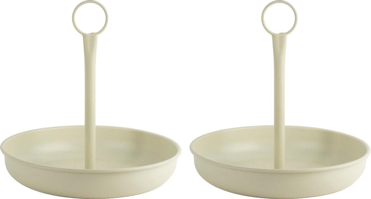 Serveerschaal met handvat Ø 25 wit - set 2 stuks