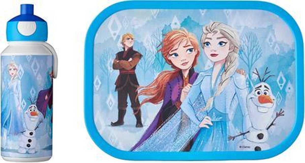 Mepal – Lunchset campus (pu + lb) – pop-up drinkfles en broodtrommel voor kinderen – Frozen II – bento box – lekvrij