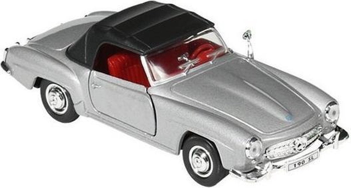 Speelgoed Mercedes-Benz 190SL 1955 dichte cabrio 15 cm - zilver - modelauto