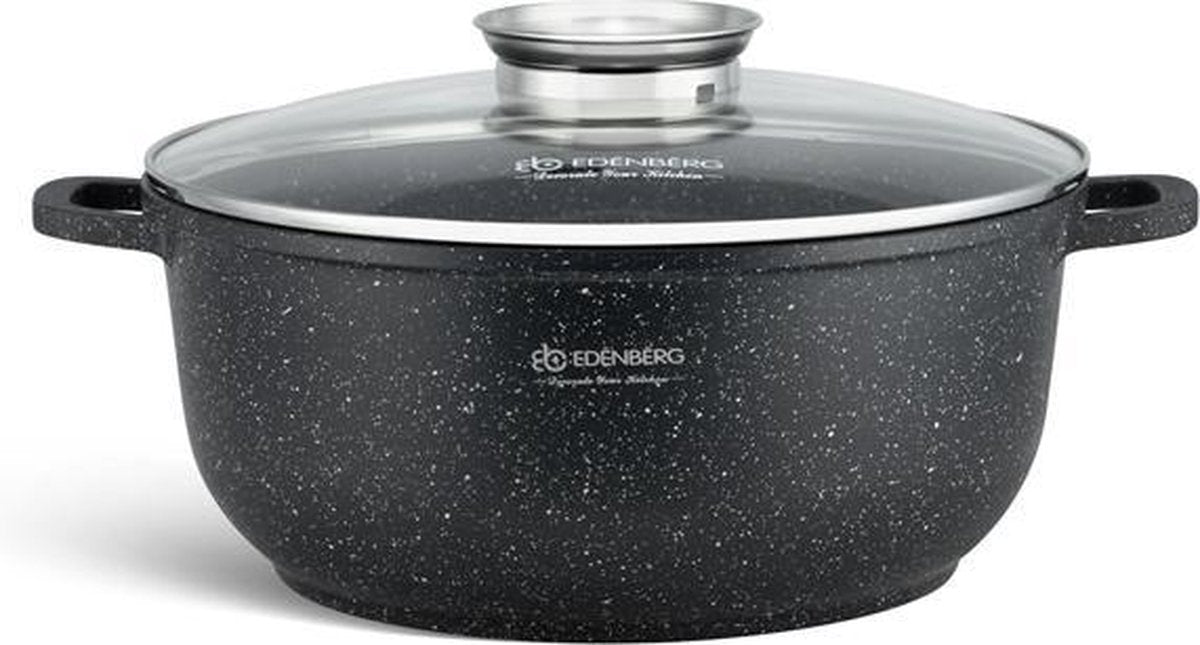 Edënbërg Stonetec Line - Luxe Aluminium Kookpan met Deksel - Ø 16 cm