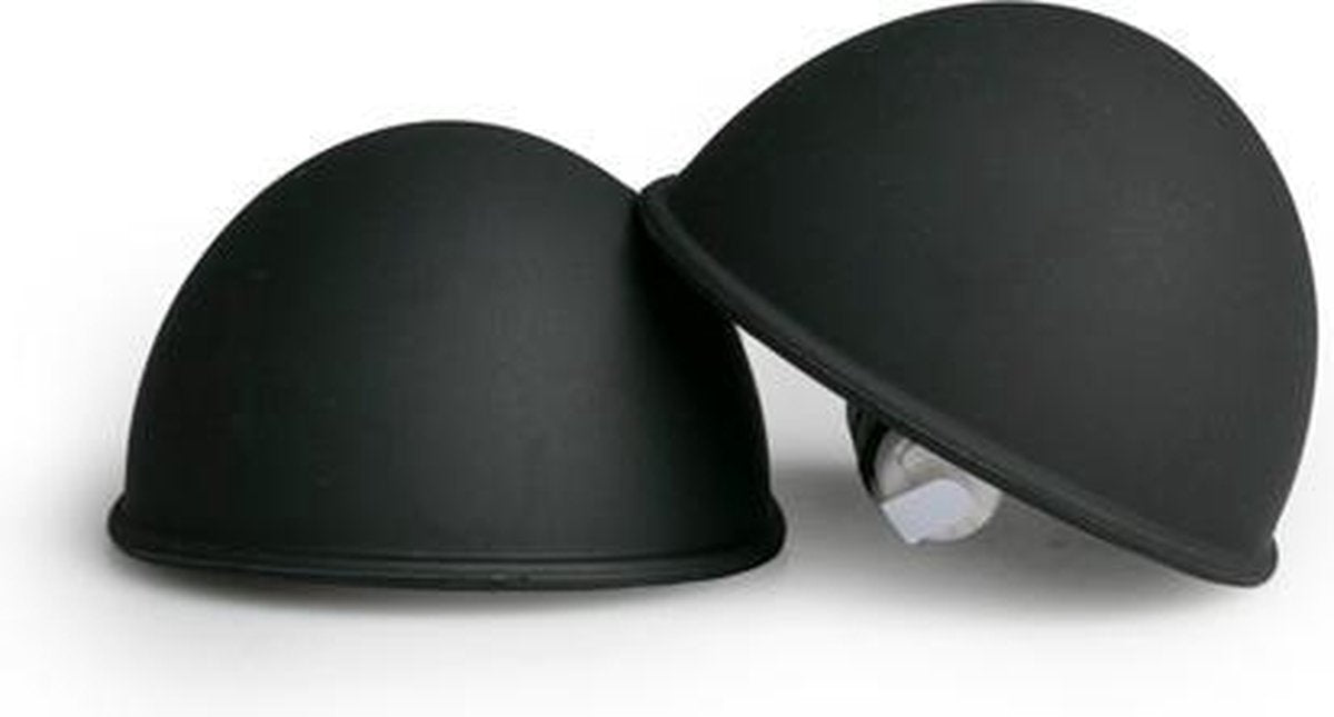 Ouch! – BDSM Zuig Cups met Vibratie Bullet voor Sappelend Gevoel - Zwart