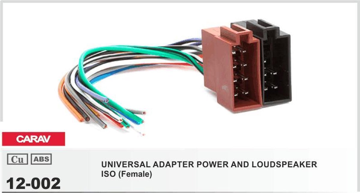 auto radio aansluitkabel / verloopkabel geschikt voor ISO (Female) / UNIVERSAL ADAPTER POWER AND LOUDSPEAKER Audiovolt 12-002
