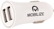 Mobilize Car Charger Dual USB 2.4A 12W + 1m USB-C Cable White