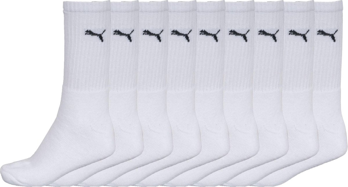 Puma D Basic Sport  Sportsokken - Maat 35-38 - Unisex - wit 9-pack
