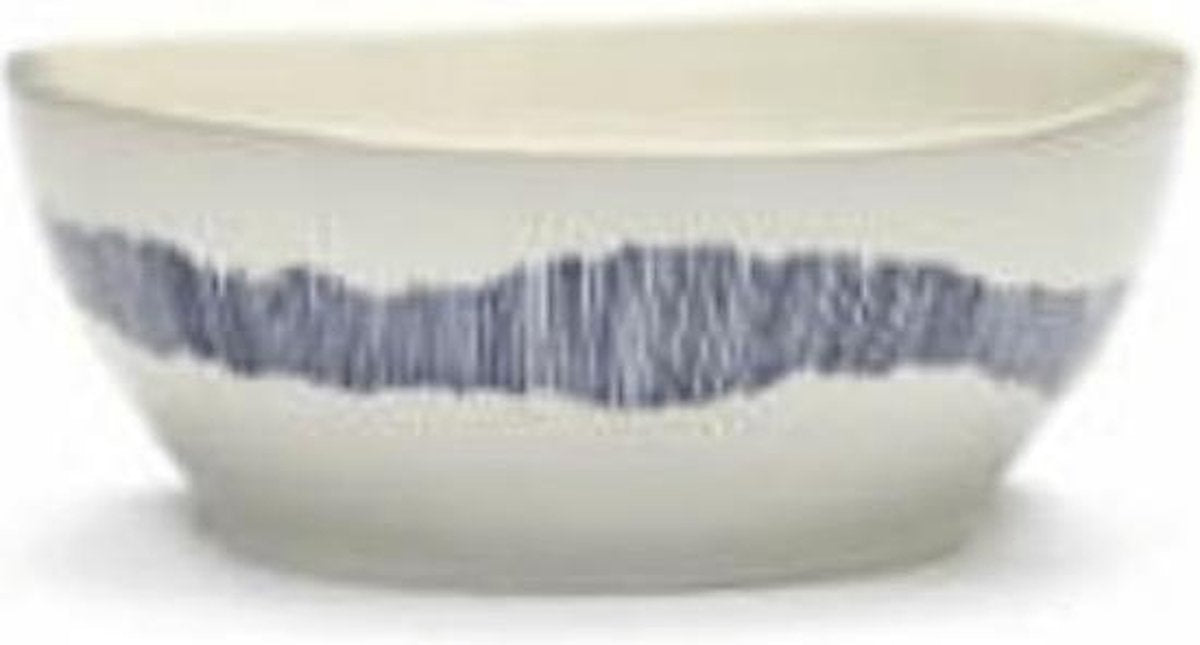 SERAX - Feast by Ottolenghi - Kom L 17x17cm wit Swirl-Stripes bla