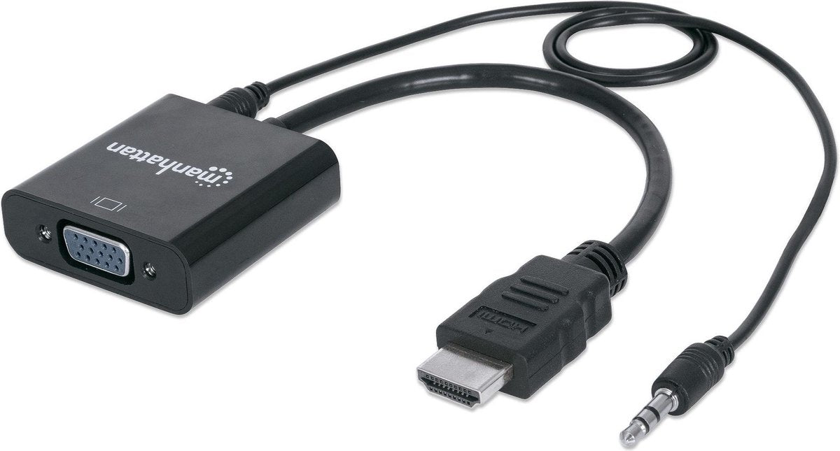 Manhattan 151559 HDMI / Jackplug / VGA Adapter [1x HDMI-stekker - 1x VGA-bus