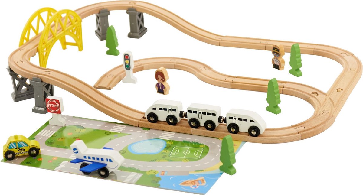 Houten Trein 44 delig