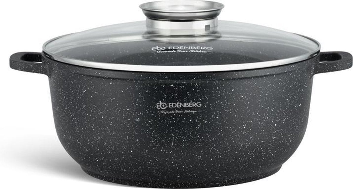 Edënbërg Stonetec Line - Luxe Aluminium Kookpan met Deksel - Ø 28 cm