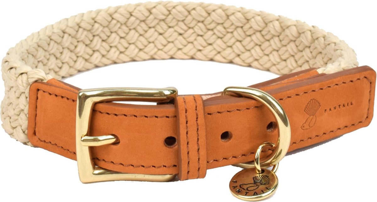 Fantail Halsband Tau Lichtbruin - Hondenhalsband - 50 cm