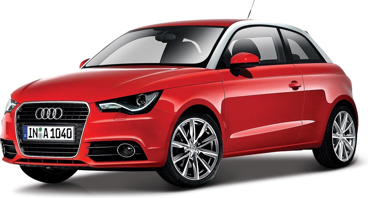 Modelauto Audi A1 rood 16 x 7 x 6 cm - Schaal 1:24 - Speelgoedauto - Miniatuurauto