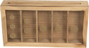 Spaarpot  28*5*15 cm - Bruin Hout / glas  Leuke Spaarpot  Spaarvarken - Clayre & Eef  - 6H1725