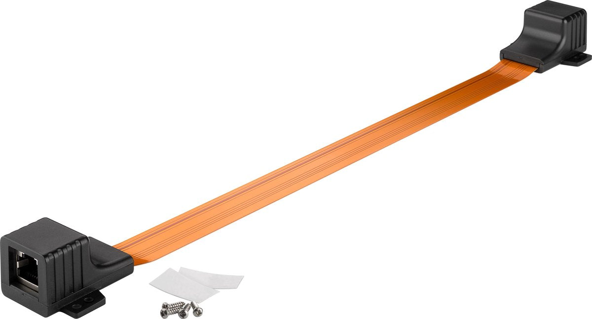 Transmedia UTP CAT6 Gigabit RJ45 deur/raam adapter / oranje - 0