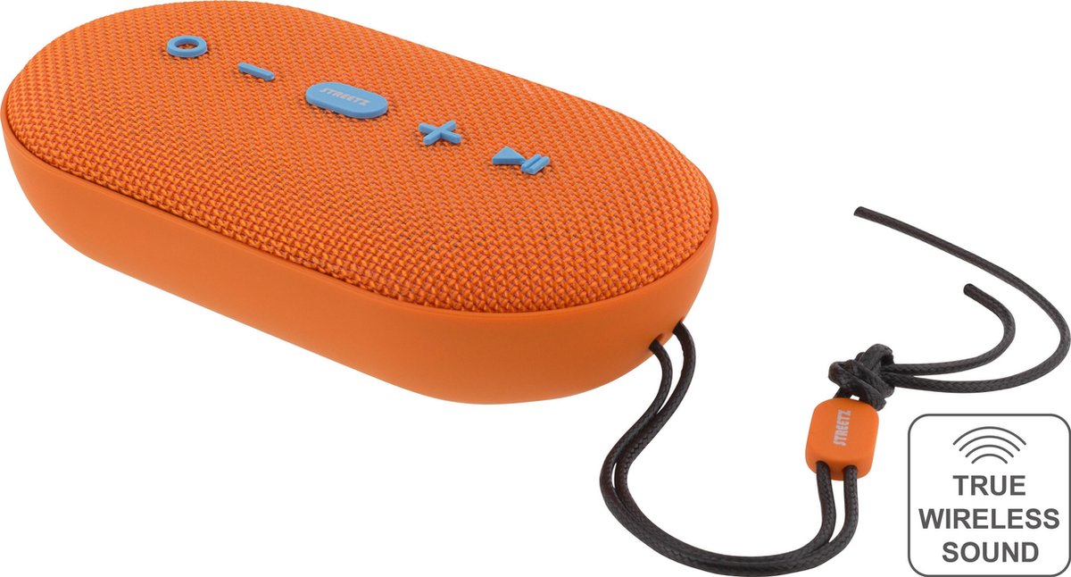 STREETZ CM754 Waterbestendig Bluetooth speaker IPX5 - Stof ontwerp - 2x5W - TWS - Oranje