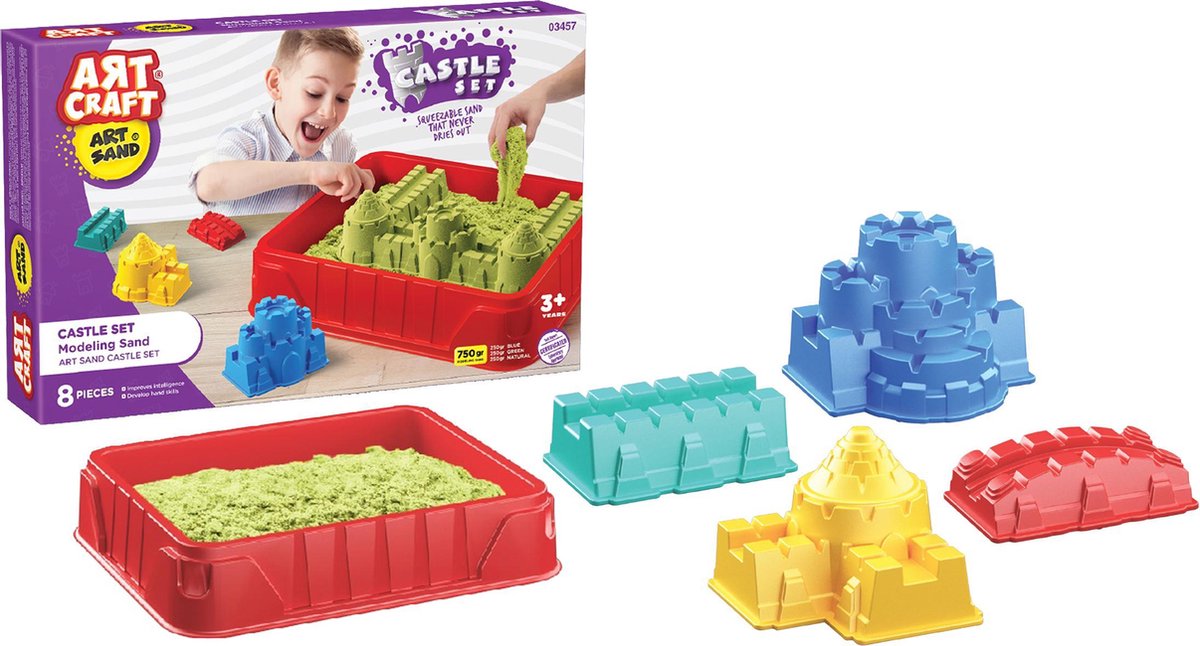 DEDE- Art Craft Castle Set-Speelzand- Magisch Zand - Kasteel Set 750gr
