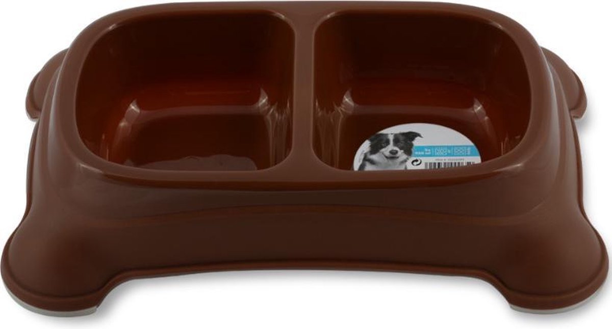 M-pets Voer- En Drinkbak 2 X 650 Ml Grijs