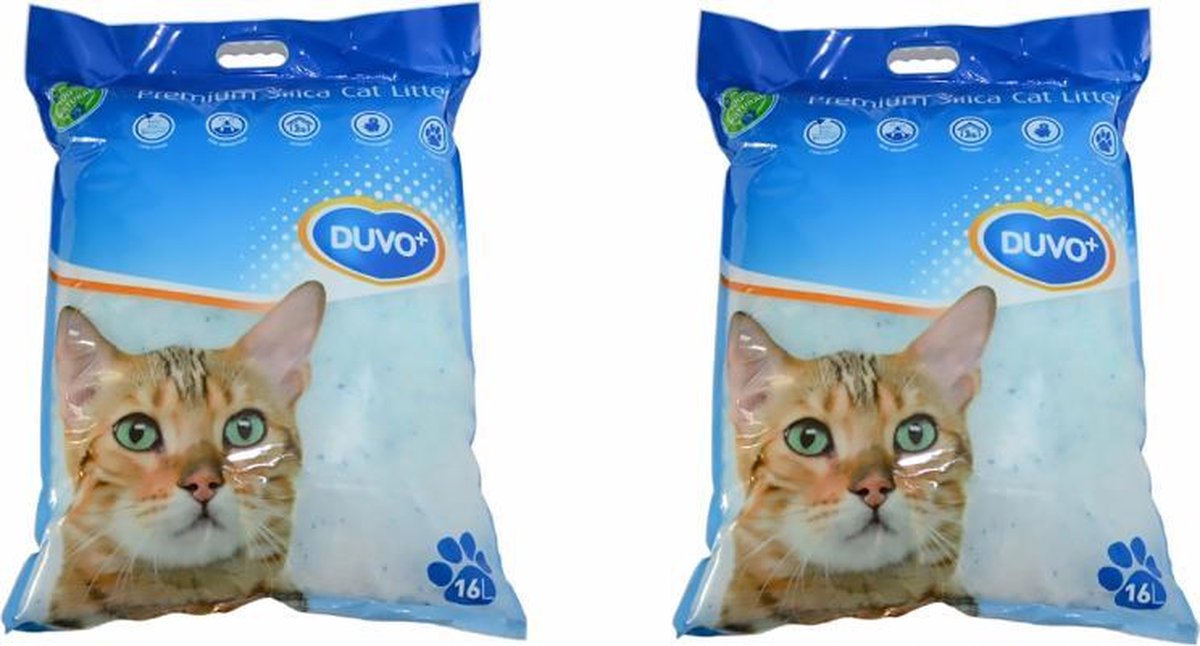 Duvo Silica Premium - Kattenbakvulling - 2 x 16L