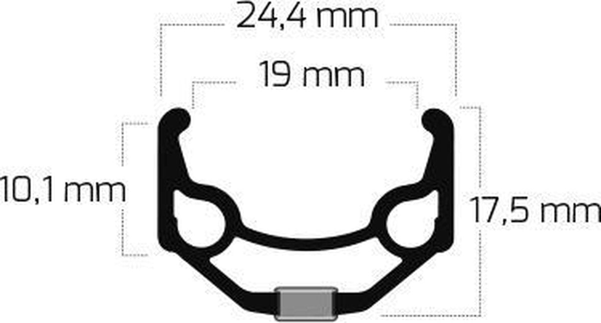 Velg Ryde ZAC 19 28" / 622*19C aluminium - 36 gaats 14G - zwart ongeslepen