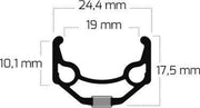 Velg Ryde ZAC 19 28" / 622*19C aluminium - 36 gaats 14G - zwart ongeslepen