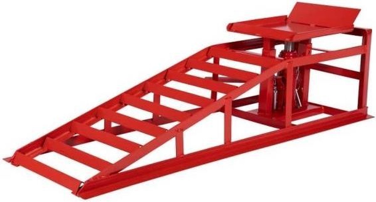 Oprijbrug met ingebouwde krik 2 ton