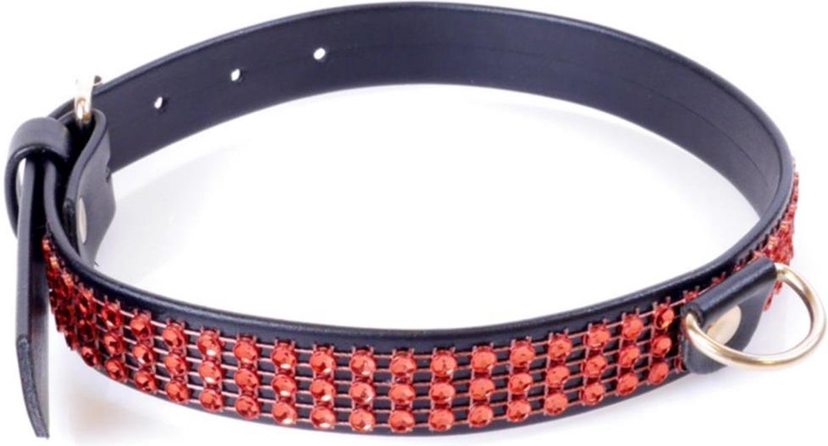 Bossoftoys - Collar with crystals - Fetish Boss Series - 2 cm - Red 33-00108