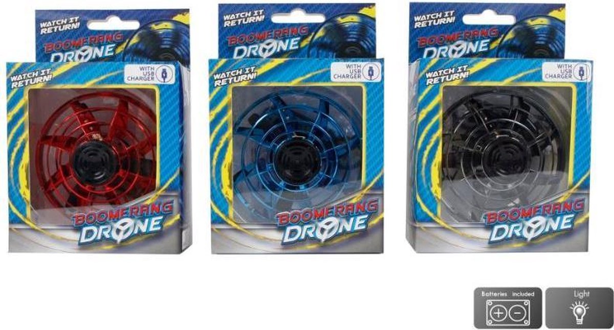 Van Manen Boomerang-drone Met Usb-oplader Blauw 2-delig