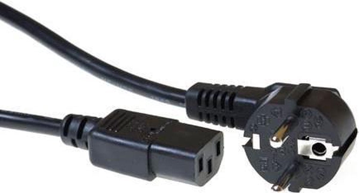 ACT AK5146 electriciteitssnoer Zwart 1 m CEE7/7 C13 stekker