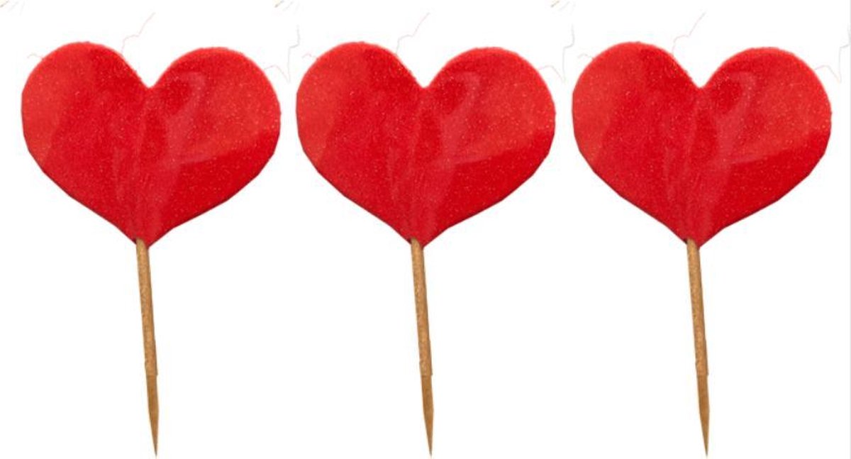 Prikkers Hartjes Rood 12 stuks