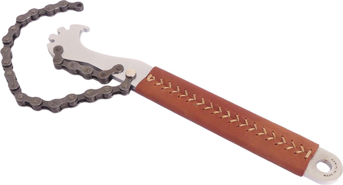 Emfiss Kettingzweep incl haak - Leren handvat