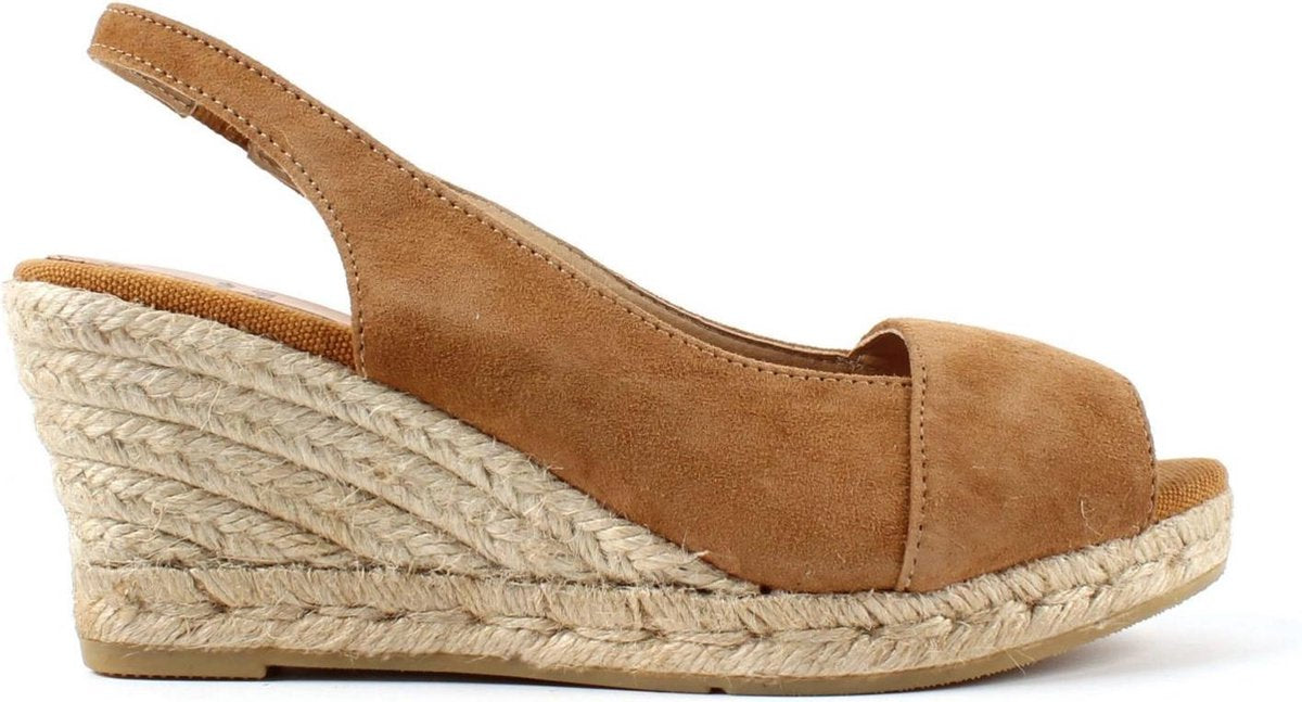 Toni Pons Monza-A Espadrilles Sleehak Dames Suède Bruin - maat 38